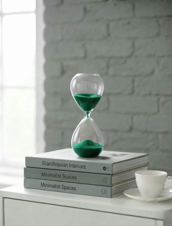 Luxury Black Sand Hourglass - 15 Minute Executive Sand Timer, Elegant Glass Desk Decor for Office, Modern Minimalist Time Management & Productivity Tool, Unique Gift for Professionals