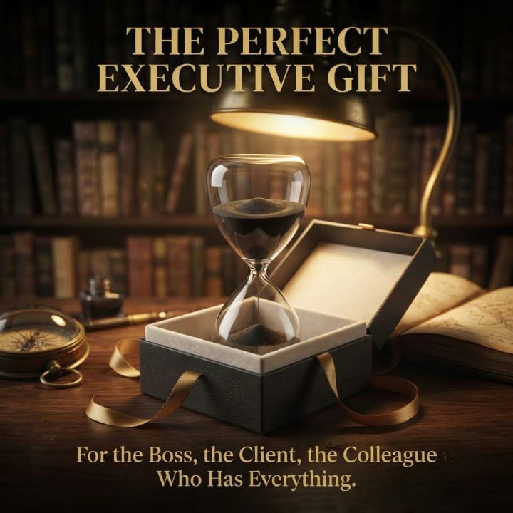 The Executive Hourglass — Handcrafted Egyptian Alabaster Sand Timer for the Modern Boardroom
