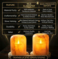 Hand-Carved Translucent Onyx Candle Holders (Set of 2) – Warm Ambient Glow
