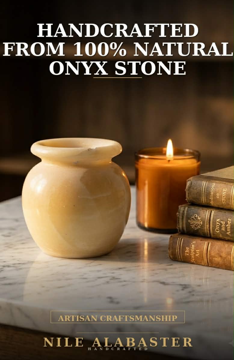 Handcrafted Onyx Mini Vase - Natural Stone Decorative Pot