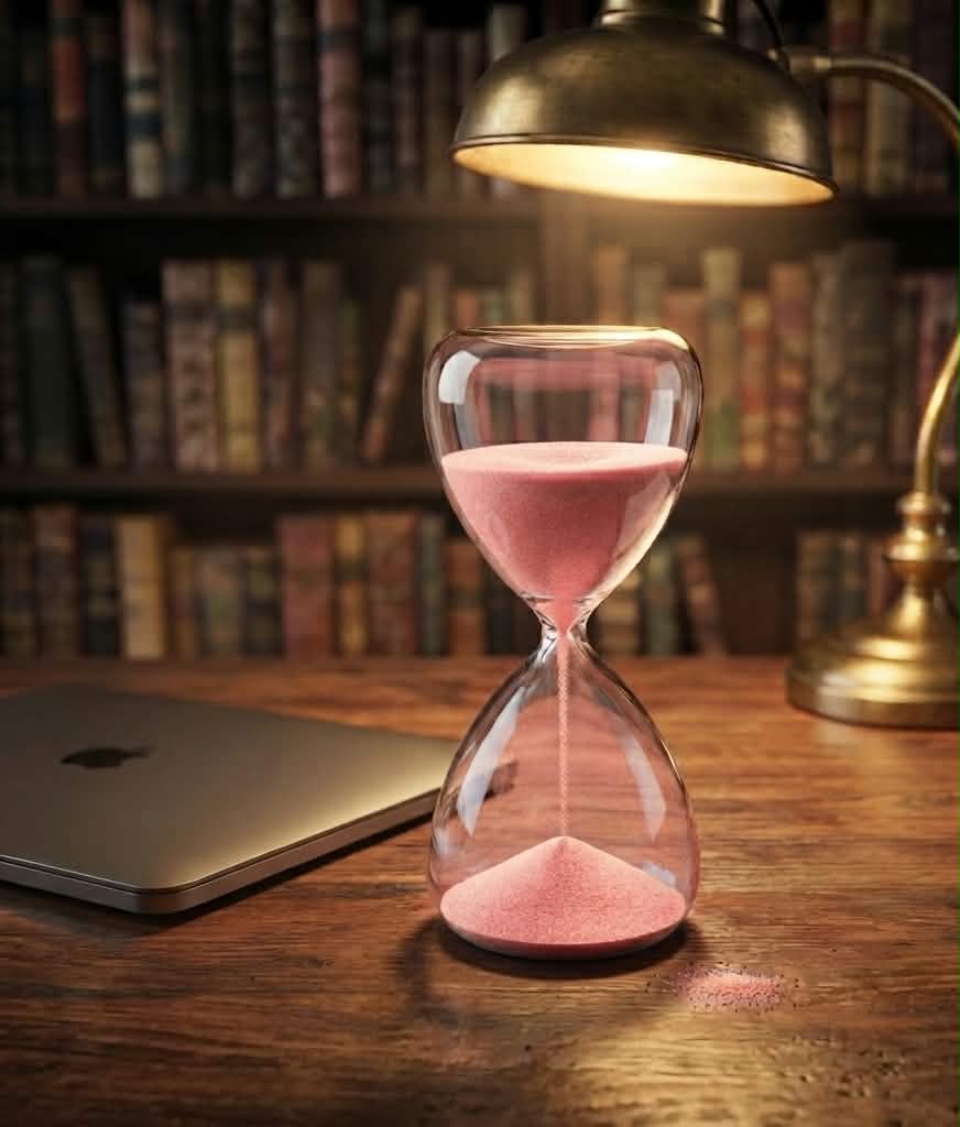 The Executive Hourglass — Handcrafted Egyptian Alabaster Sand Timer for the Modern Boardroom