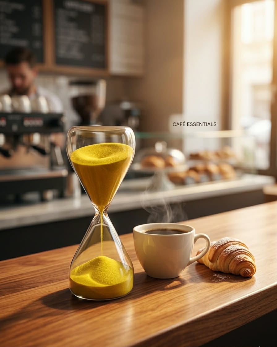 Luxury Black Sand Hourglass | 30-Minute Focus Timer | Wood Base