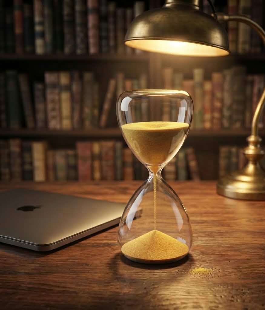 The Executive Hourglass — Handcrafted Egyptian Alabaster Sand Timer for the Modern Boardroom
