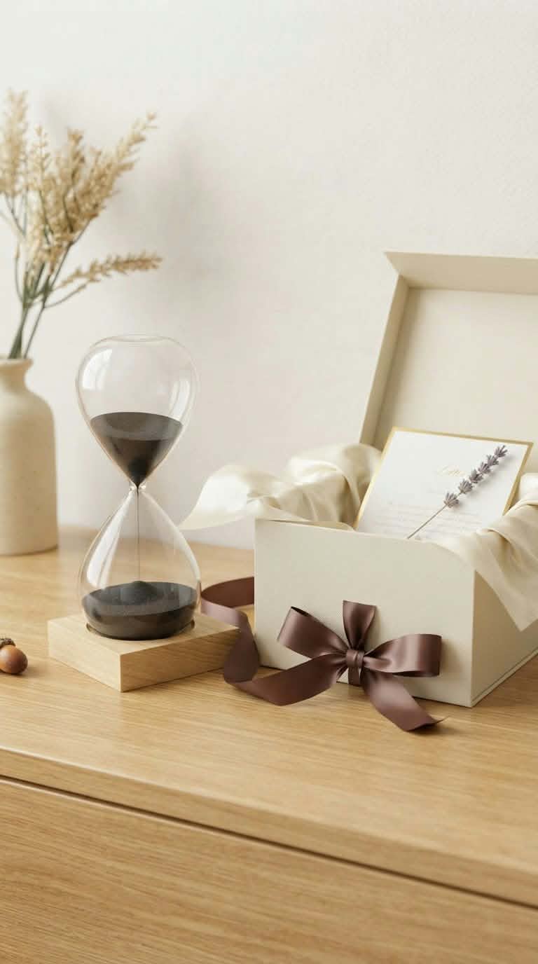 Luxury Black Sand Hourglass | 30-Minute Focus Timer | Wood Base