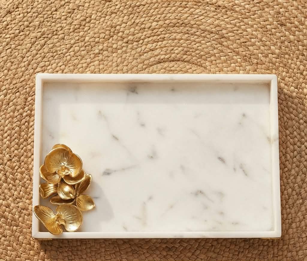Nile Alabaster Luxury Serving Tray — Hand-Carved Natural Stone