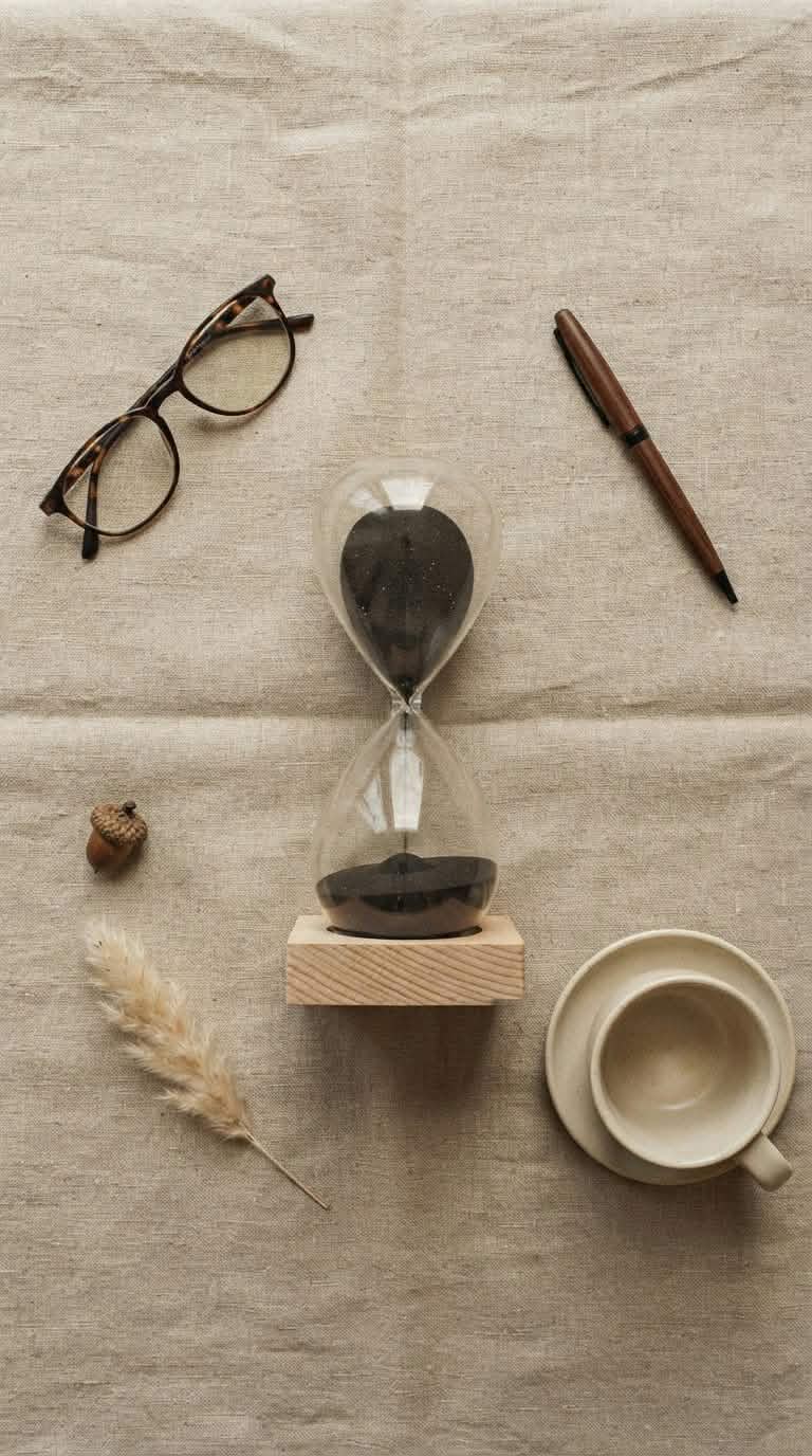 Luxury Black Sand Hourglass | 30-Minute Focus Timer | Wood Base