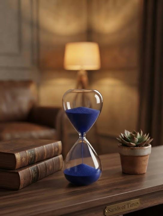 Luxury Black Sand Hourglass - 15 Minute Executive Sand Timer, Elegant Glass Desk Decor for Office, Modern Minimalist Time Management & Productivity Tool, Unique Gift for Professionals