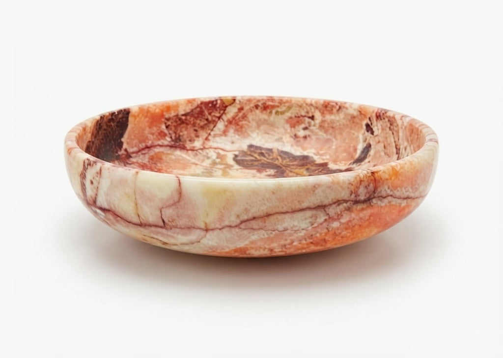 The Heritage Amber Alabaster Urn Vase | Hand-Carved Egyptian Stone Bowl