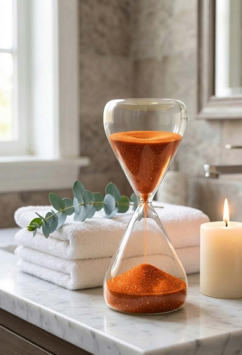 Luxury Black Sand Hourglass | 30-Minute Focus Timer | Wood Base