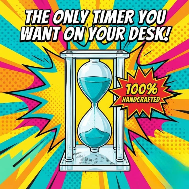 Crystal Frame Hourglass – Turquoise Sand Timer
