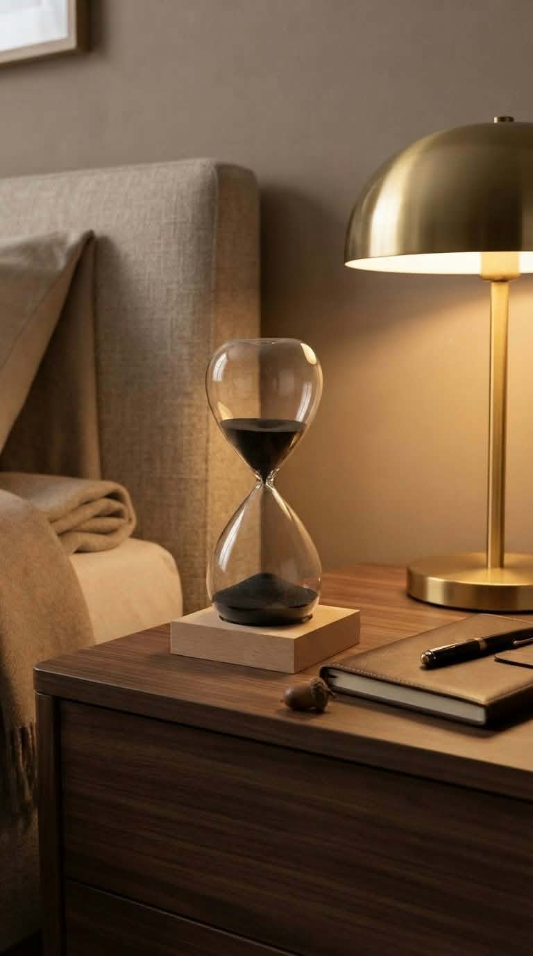 Luxury Black Sand Hourglass | 30-Minute Focus Timer | Wood Base