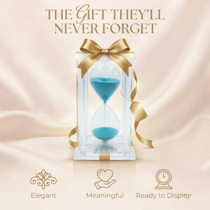 Crystal Frame Hourglass – Turquoise Sand Timer