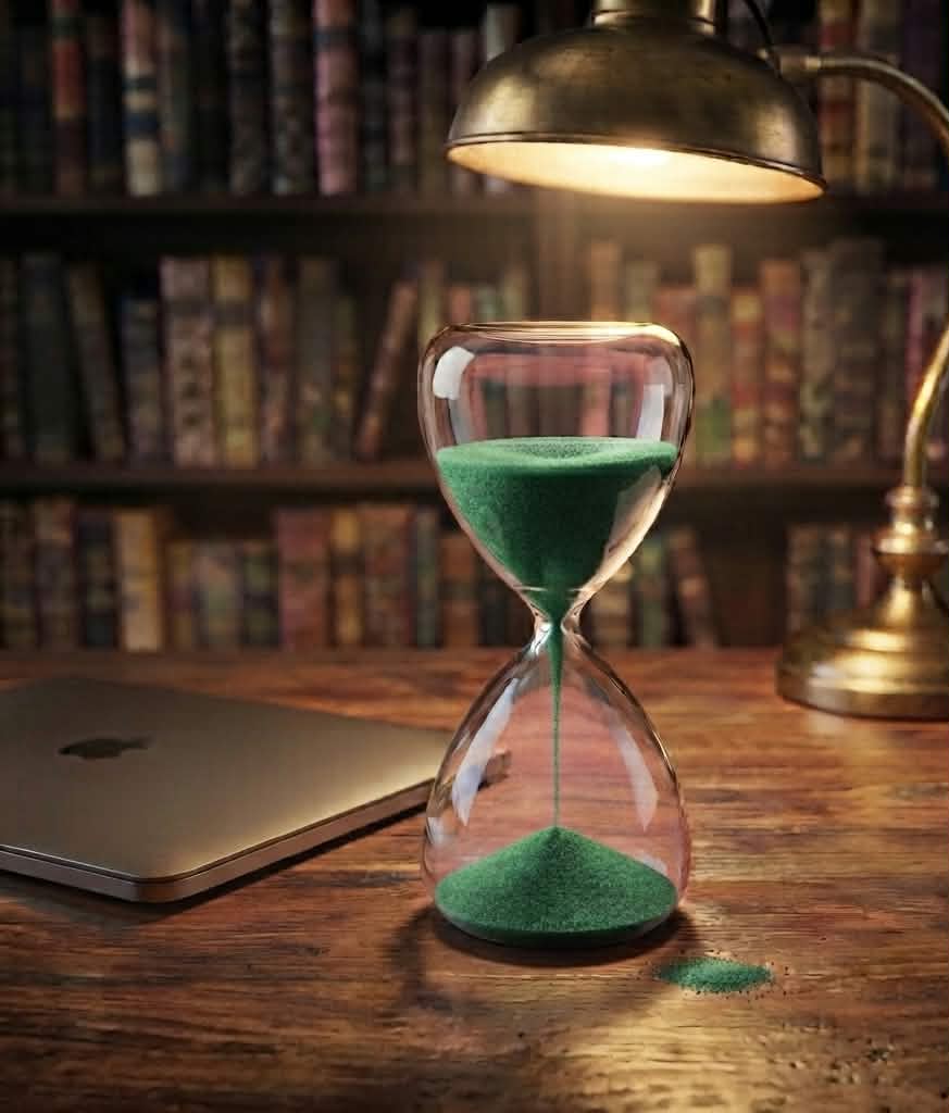 The Executive Hourglass — Handcrafted Egyptian Alabaster Sand Timer for the Modern Boardroom