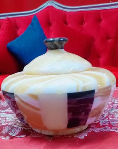 The Pharaoh's Crown Alabaster Jar — Hand-Carved Egyptian Stone