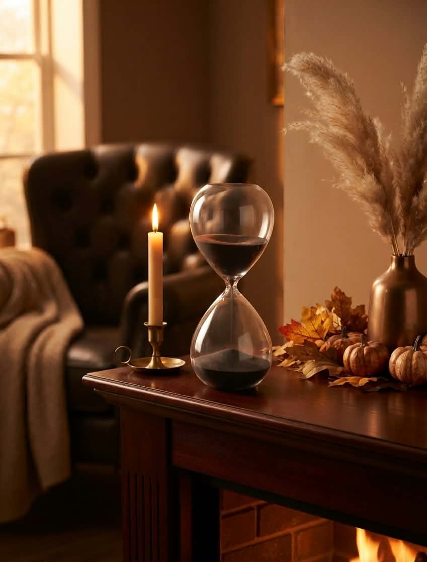 Luxury Black Sand Hourglass - 15 Minute Executive Sand Timer, Elegant Glass Desk Decor for Office, Modern Minimalist Time Management & Productivity Tool, Unique Gift for Professionals