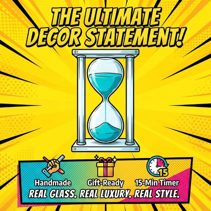 Crystal Frame Hourglass – Turquoise Sand Timer