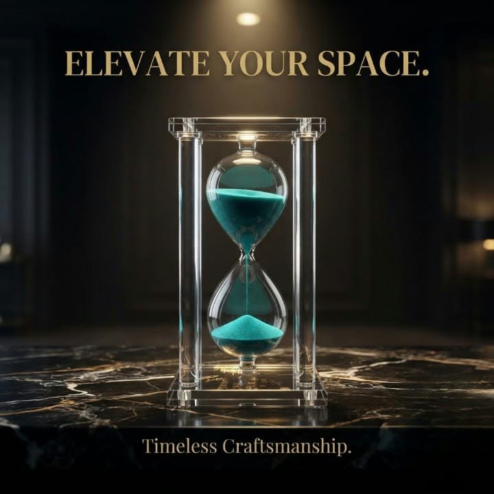 Crystal Frame Hourglass – Turquoise Sand Timer