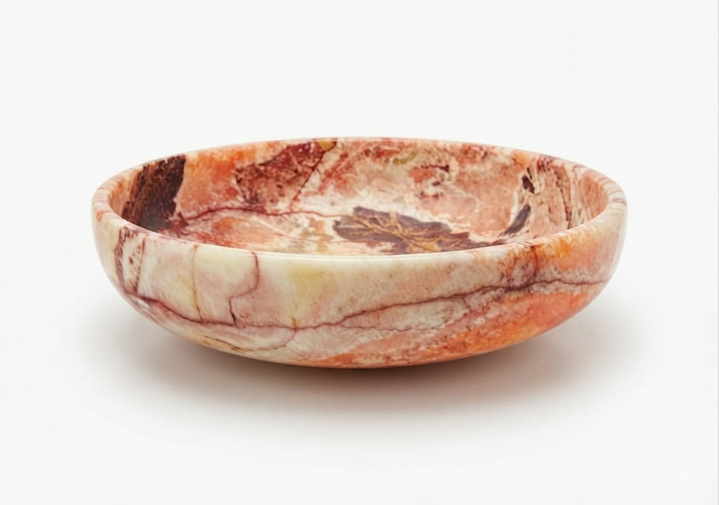 The Heritage Amber Alabaster Urn Vase | Hand-Carved Egyptian Stone Bowl