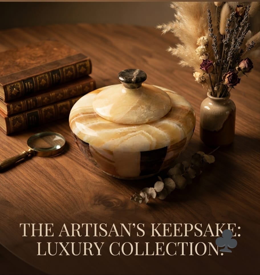 The Pharaoh's Crown Alabaster Jar — Hand-Carved Egyptian Stone