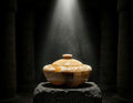 Hand-Carved Egyptian Onyx Treasure Vessel & Burner with Lid" -