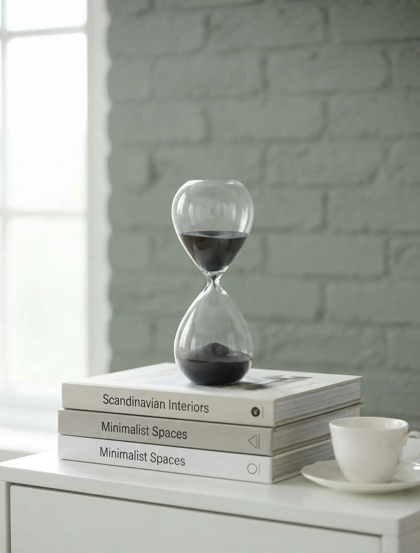 Luxury Black Sand Hourglass - 15 Minute Executive Sand Timer, Elegant Glass Desk Decor for Office, Modern Minimalist Time Management & Productivity Tool, Unique Gift for Professionals