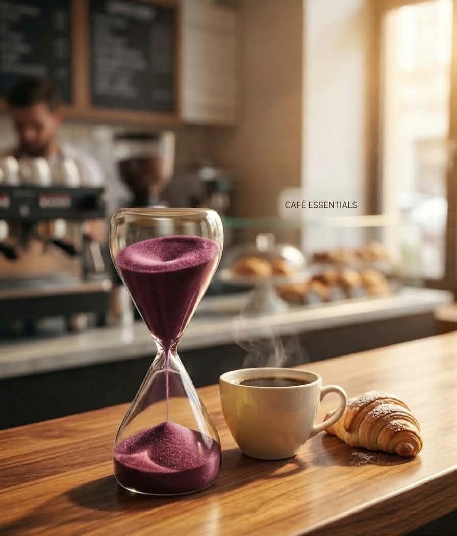 Luxury Black Sand Hourglass | 30-Minute Focus Timer | Wood Base