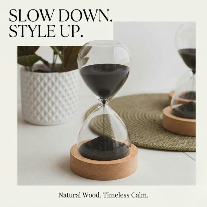 Serenity Hourglass - 15 Minute Natural Wood Sand Timer