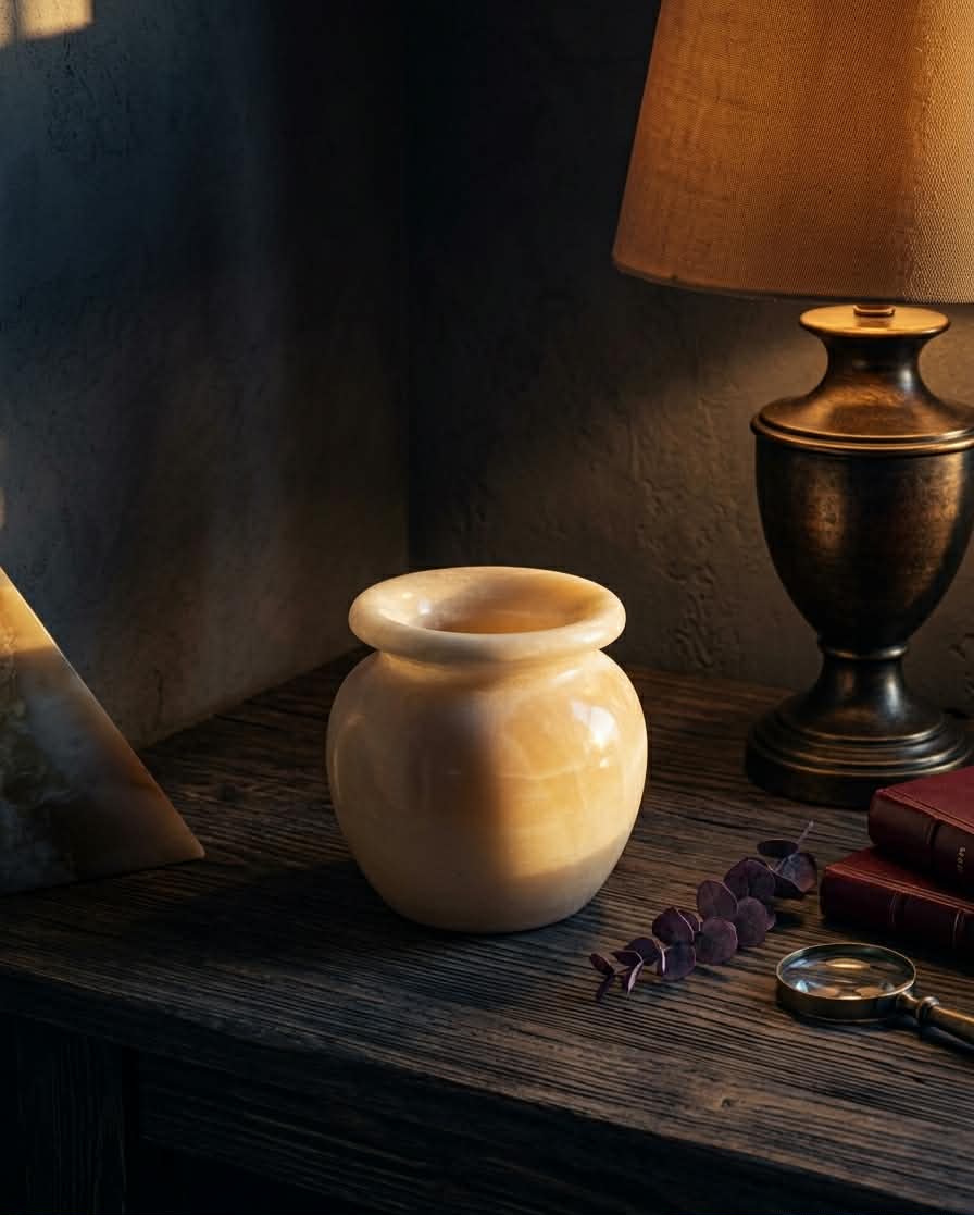 Handcrafted Onyx Mini Vase - Natural Stone Decorative Pot