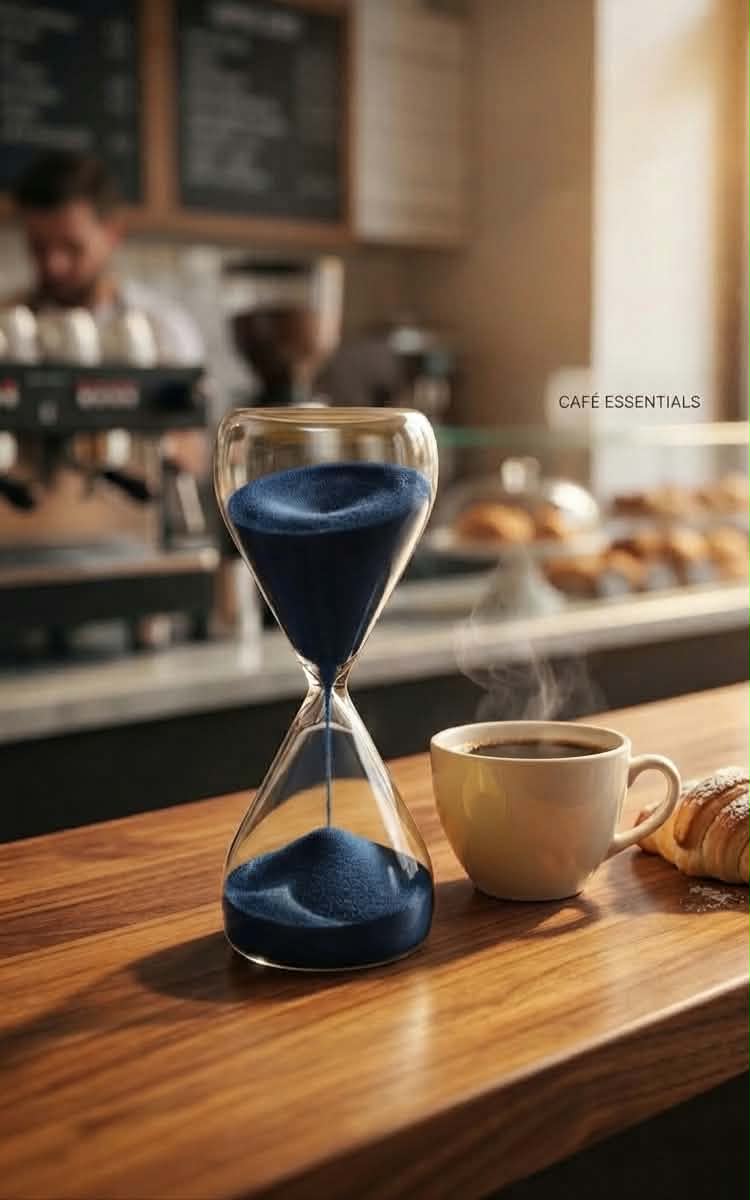 Luxury Black Sand Hourglass | 30-Minute Focus Timer | Wood Base
