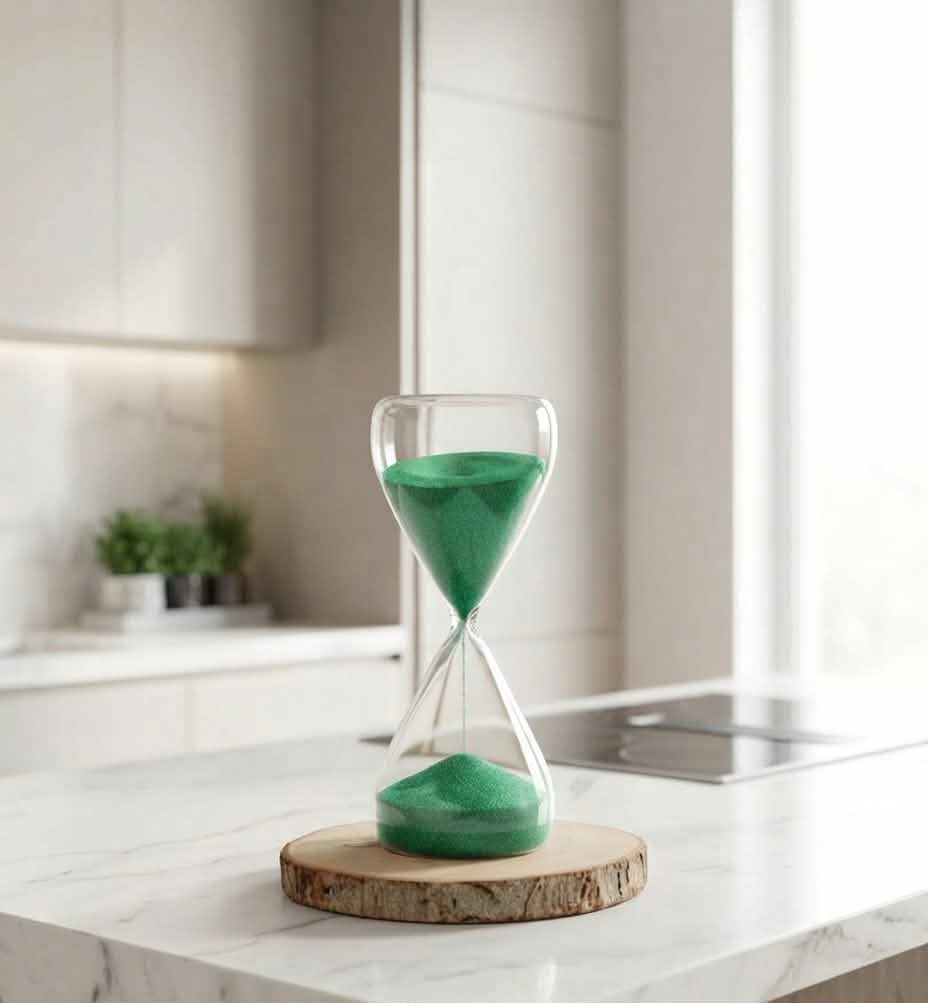 Luxury Black Sand Hourglass | 30-Minute Focus Timer | Wood Base