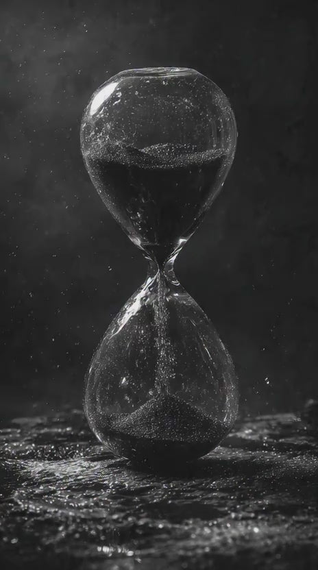 Luxury Black Sand Hourglass - 15 Minute Executive Sand Timer, Elegant Glass Desk Decor for Office, Modern Minimalist Time Management & Productivity Tool, Unique Gift for Professionals