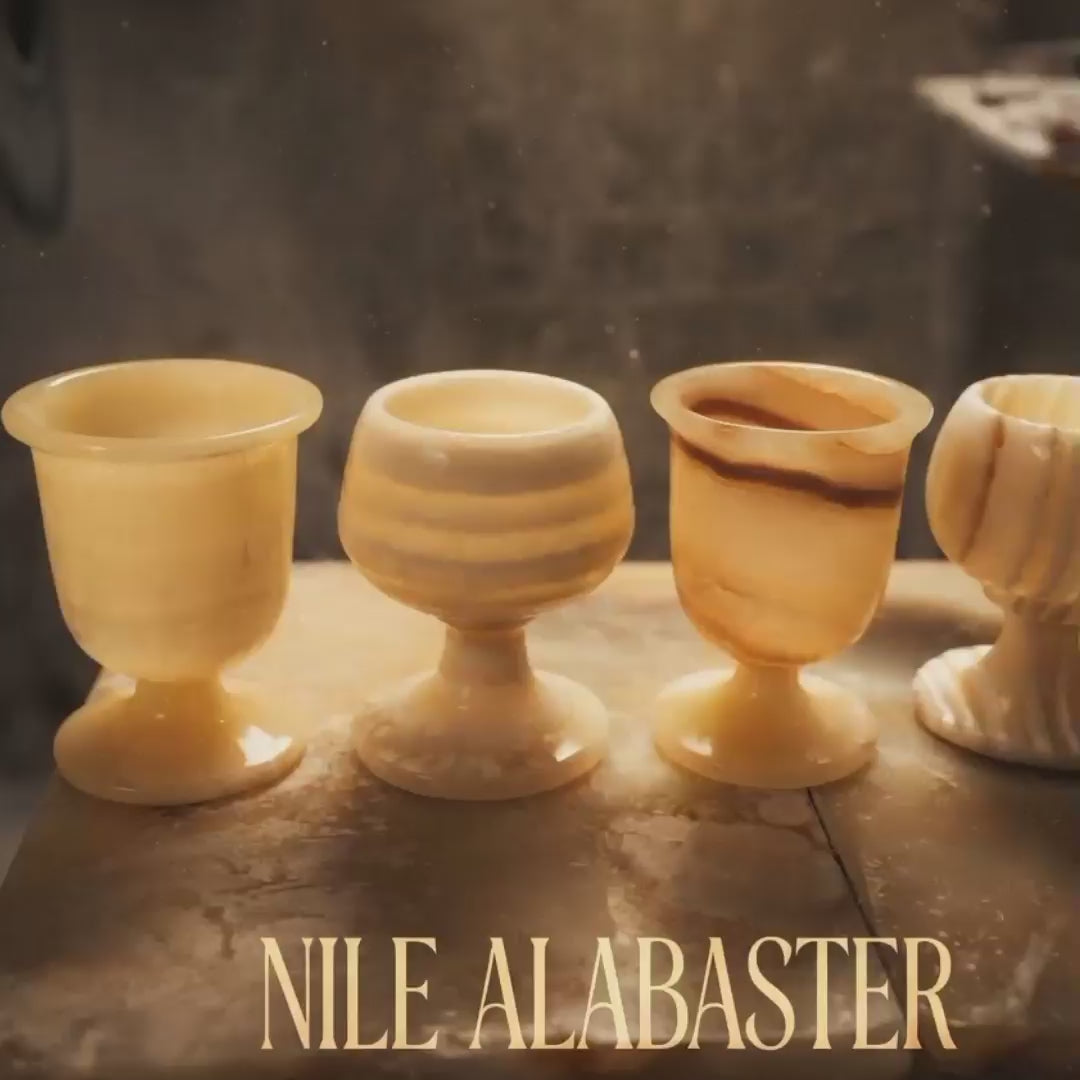 Handcrafted Egyptian Onyx Vase - 100% Natural Stone