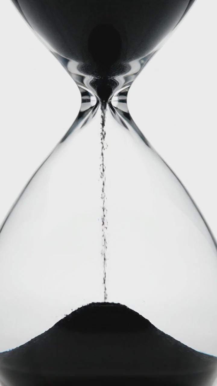 Luxury Black Sand Hourglass - 15 Minute Executive Sand Timer, Elegant Glass Desk Decor for Office, Modern Minimalist Time Management & Productivity Tool, Unique Gift for Professionals